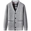 Men S Casual Fleece Knitted V Neck Cardigan Sweater