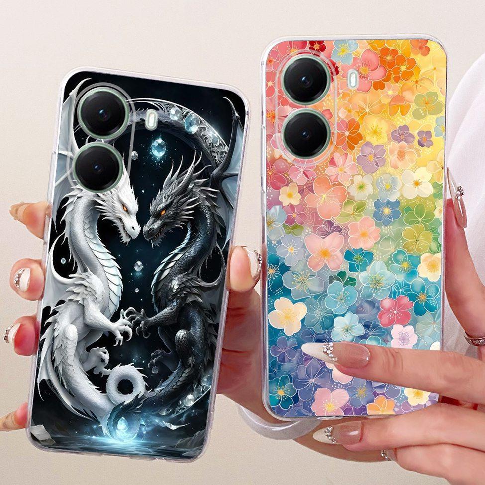 Clear For Xiaomi Poco X7 Pro Case Cover Cute Cat Fashion Butterfly Funny Painted Casing For Poco X7Pro 2412DPC0AI 2412DPC0AG
