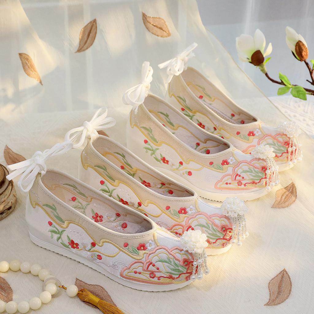 Hanfu Shoes Female Students Antique Women with Hanfu Inner Height Increased By 4cm