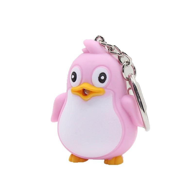 Portachiavi a forma di pinguino a LED con Suono e Luce