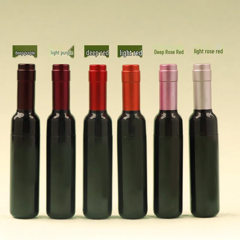 5ml Korean-Style Red Wine-Inspired Lip Gloss Tube, Plastic, Round, In Stock
