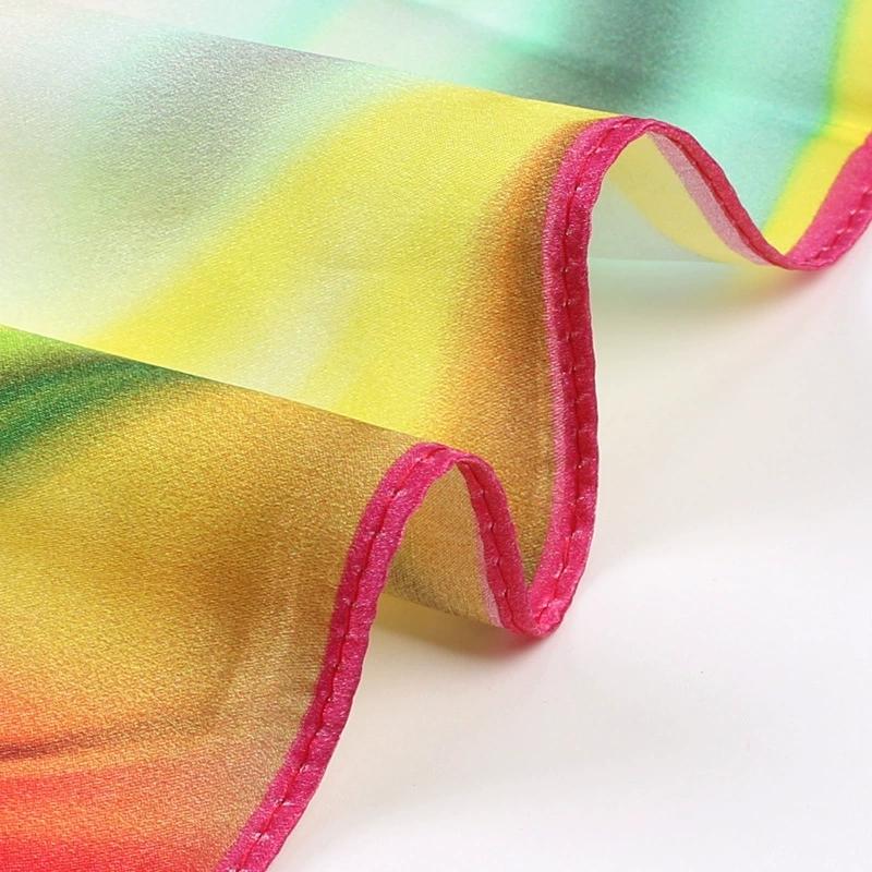 53CM Square Pure Silk Square Scarf 100% Mulberry Silk Decorative Flower Hairband Necktie Small Neckerchief for Women