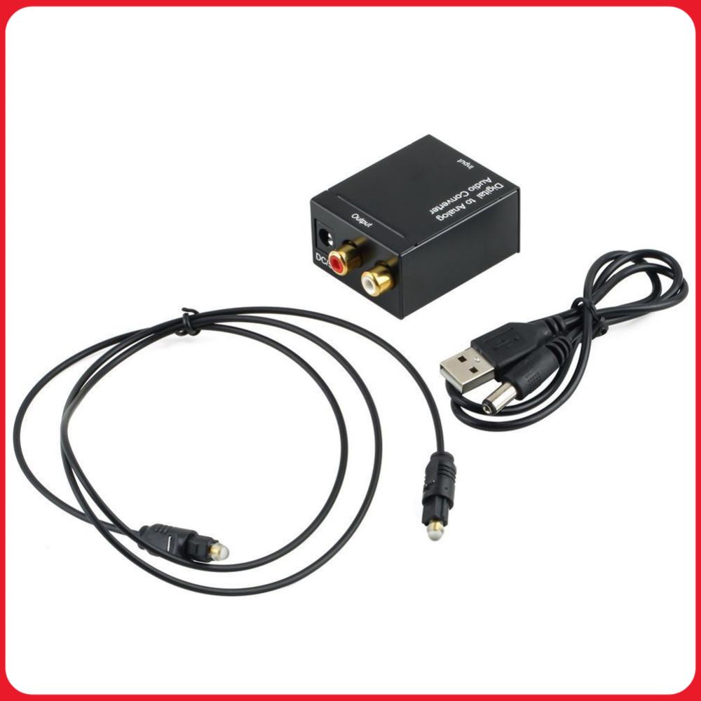 Digital Coaxial Toslink To Analog RCA L/R Adapter Black Optical Coax Toslink RCA Audio Adapter Audio Converter Adapter
