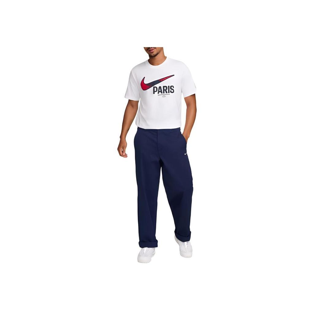 Nike Swoosh Round Neck Logo Print Soft Comfortable Short Sleeve T-Shirt Men Tops White FV8555-100