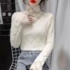Modisches hochgeschlossenes Spitzen-Camisole in Übergröße für Damen im Frühling und Herbst, süßes, einfarbiges Tanktop