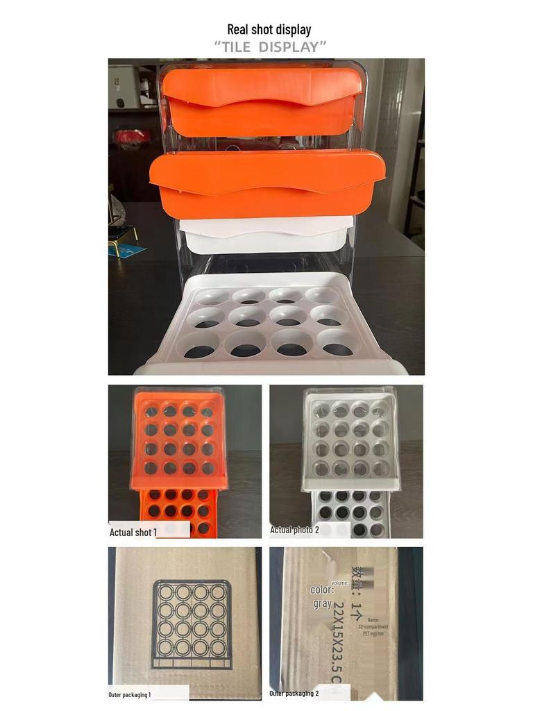 Double-Layer Pull-Out Egg Storage Drawer, 32-Grid Large Capacity for Freshness Preservation