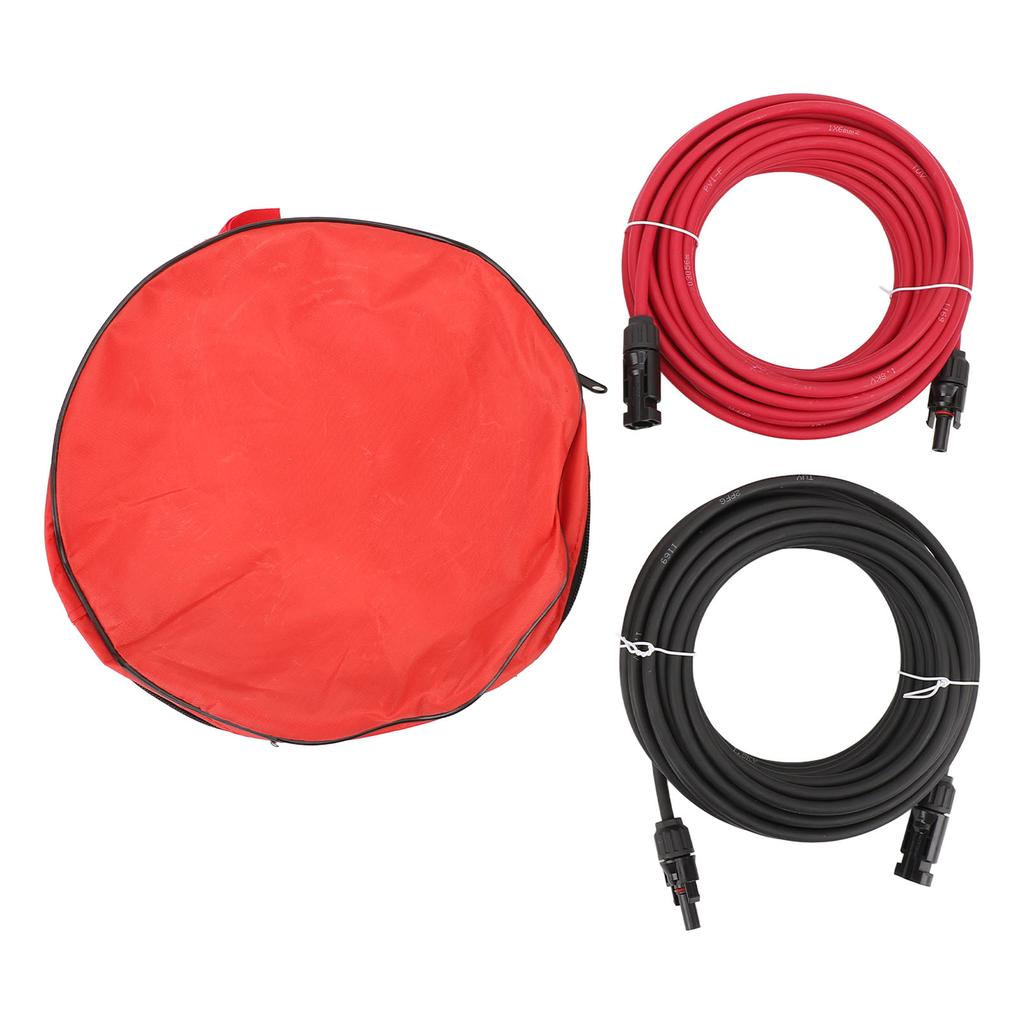 2PCS 40ft 10AWG Solar Panel Extension Cable with Connectors Black Red IP67 Water Resistant for RV Tr