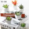 YO CHO Artificial Flower Fridge Sticker Succulent Plant Fridge Chalkboard Magnetic Bonsai Orchid Plants Lavender Home Wall Decor
