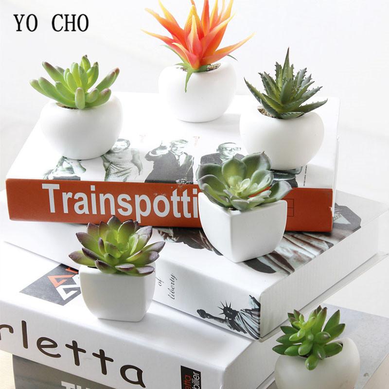 YO CHO Artificial Flower Fridge Sticker Succulent Plant Fridge Chalkboard Magnetic Bonsai Orchid Plants Lavender Home Wall Decor