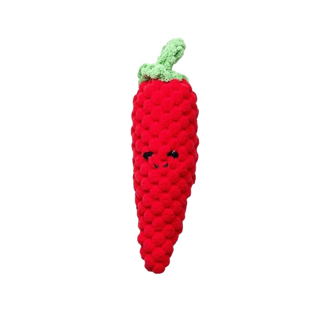 

Teeth Grinding Dog Toy Teeth Cleaning Crochet Knitting Squeaky Chew Toy Simulation Vegetables Fruits Pet Molar Teething Dog