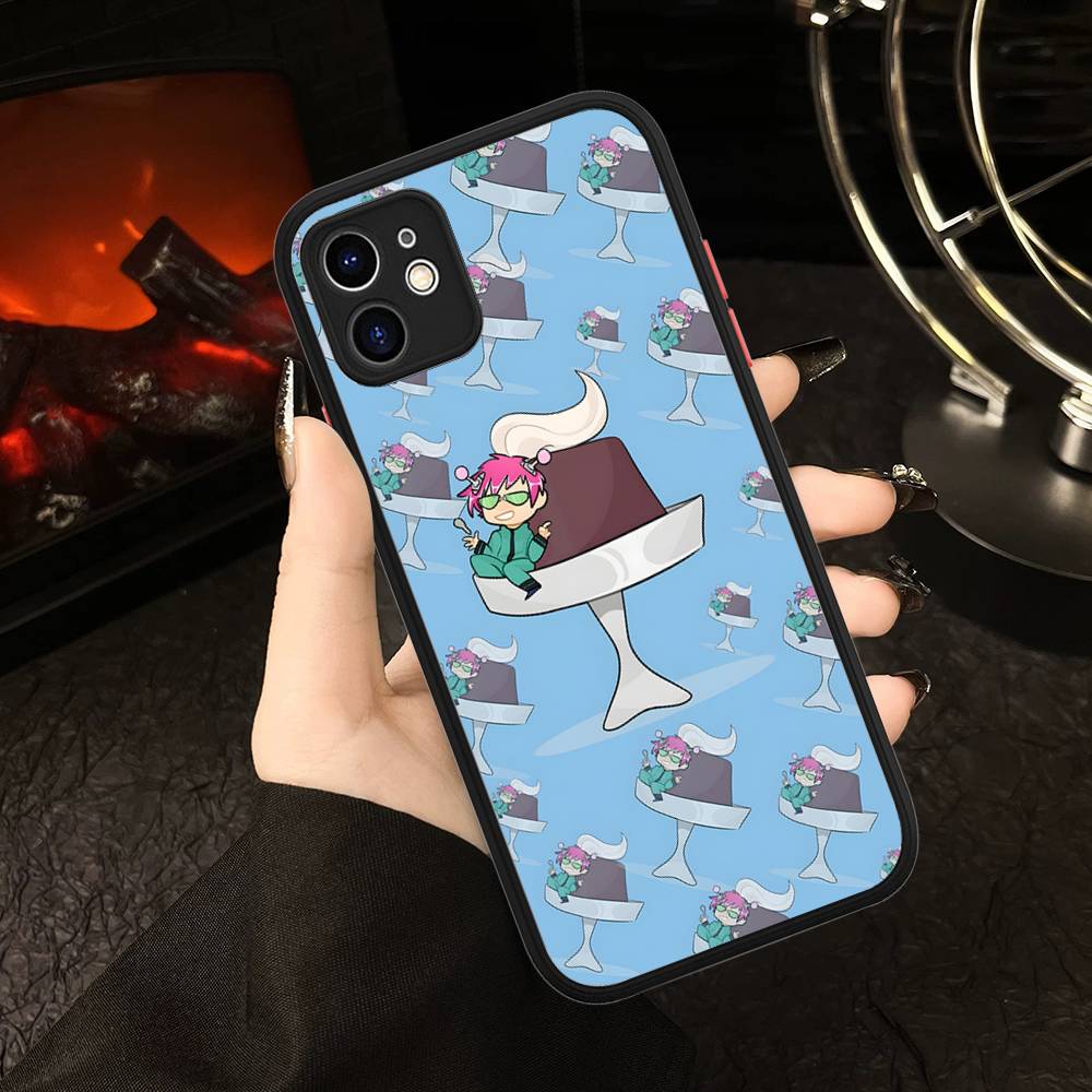 Cute Kitty Boy Saiki Kusuo Matte Protective Case For IPhone 16 15 14 13 12 11 Pro Max X XS MAX Protection Case