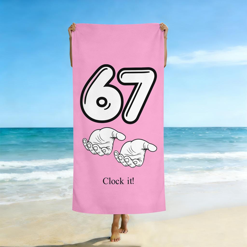 1Pc Leopard Print 67 Digital Printed Beach Towel, Oversized Soft, Quick Drying Bath Towel, Ultra-Fine Fiber Swimming Towel,