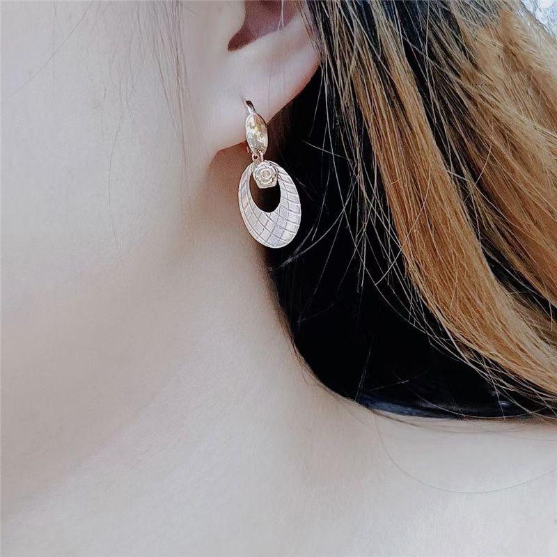Purple Gold Shiny Smart Rose Shiny Earrings Women'S Rose Gold Plated Ear Buckles Classic