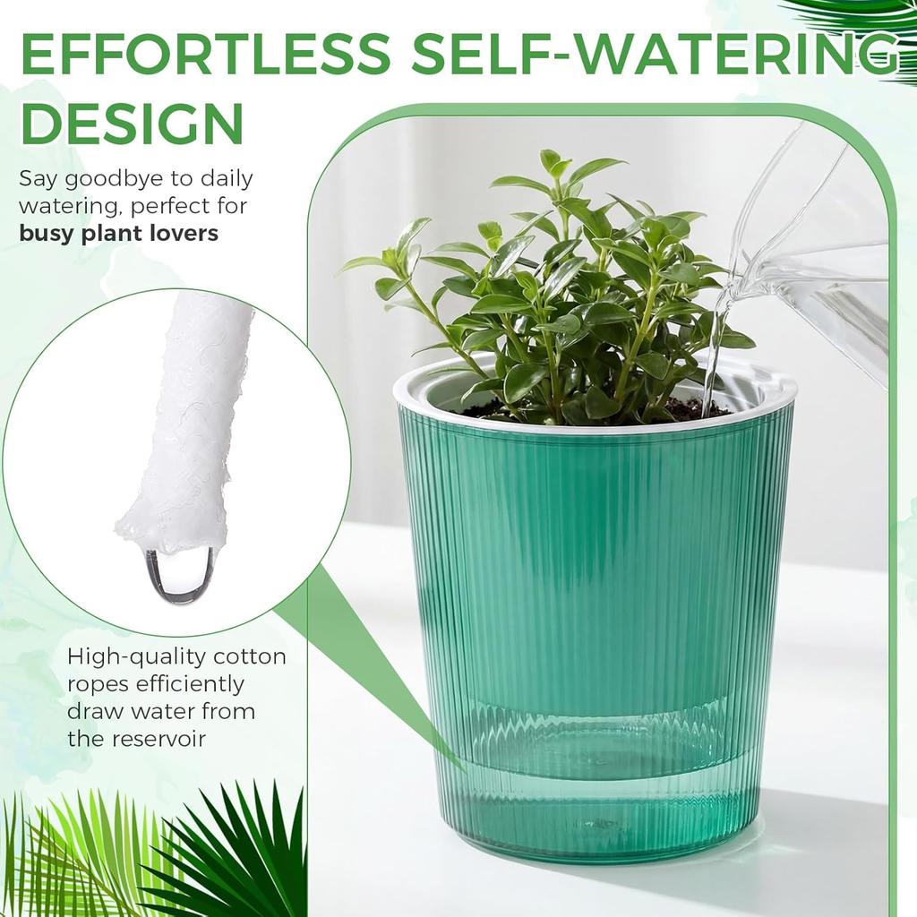Clear Self Watering Planters Pots Household Anti Rot Self-Watering Planters for Living Room Plants Flowers Gardening Accessory