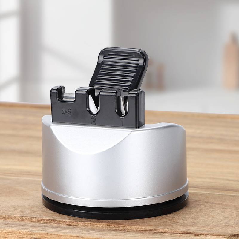Tungsten Steel Knife Sharpener With Multifunction Sucker Base For Kitchen Use