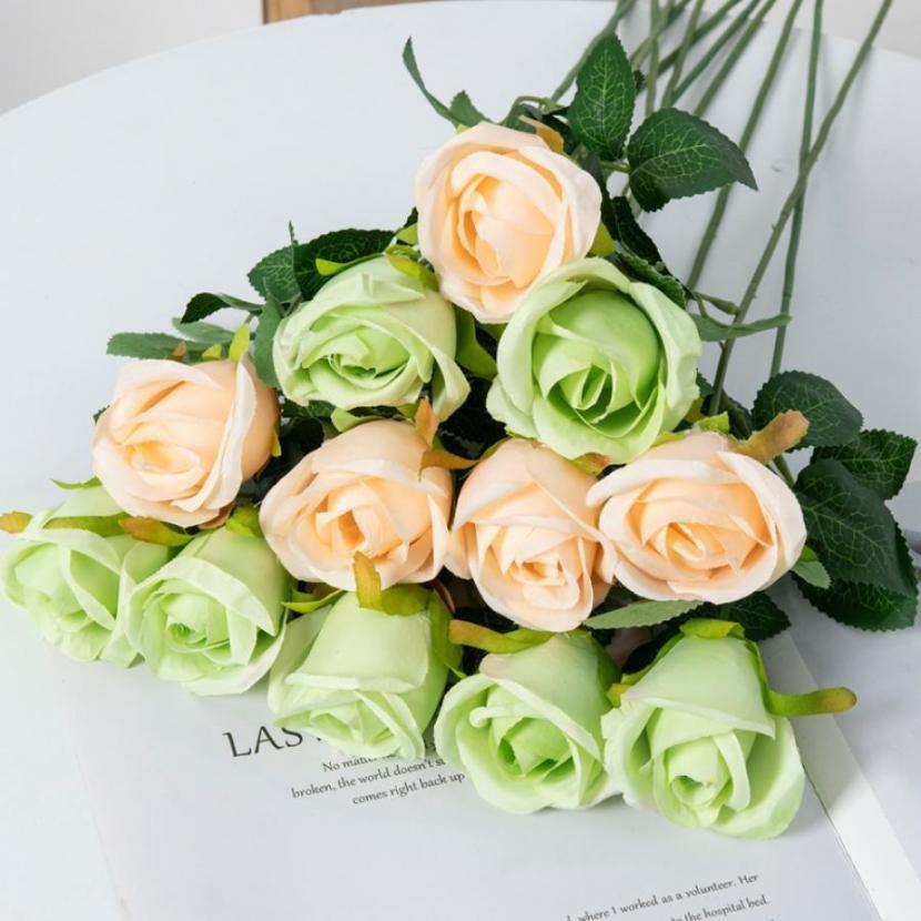 1/5 Stück Künstliche Blume Seidenrose Bouquet Hochzeitskranz Valentinstag Geschenk Zuhause Zimmer Mittelstück Gartenparty Dekorative DIY