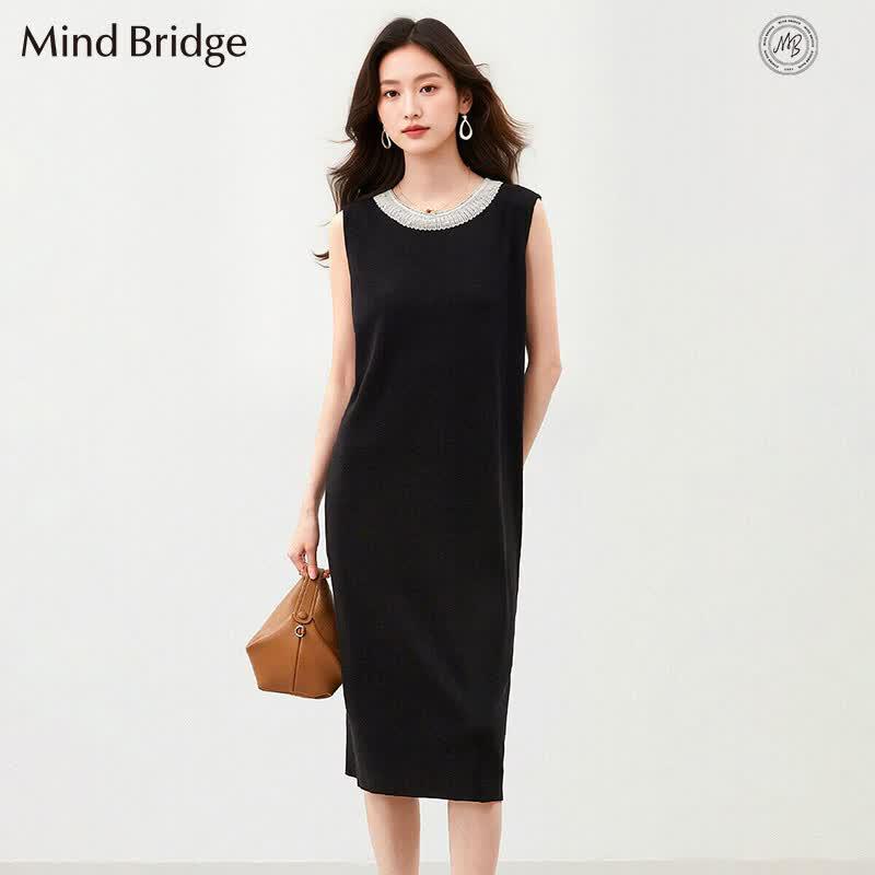 Mind Bridge Women s Casual Lace Sleeveless Midi Dress One Size F