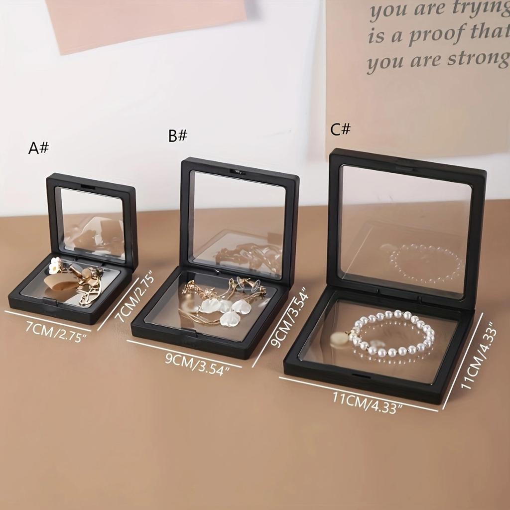 10pcs,Transparent Floating Display Box, Plastic Film Jewelry Packaging Box, Jewelry, Necklace, Ring, and Collectible Storage Box