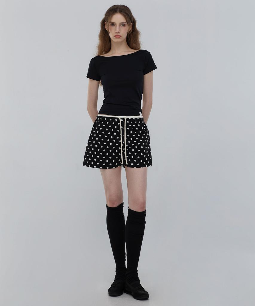 CHICKS Dot Half Pants Black