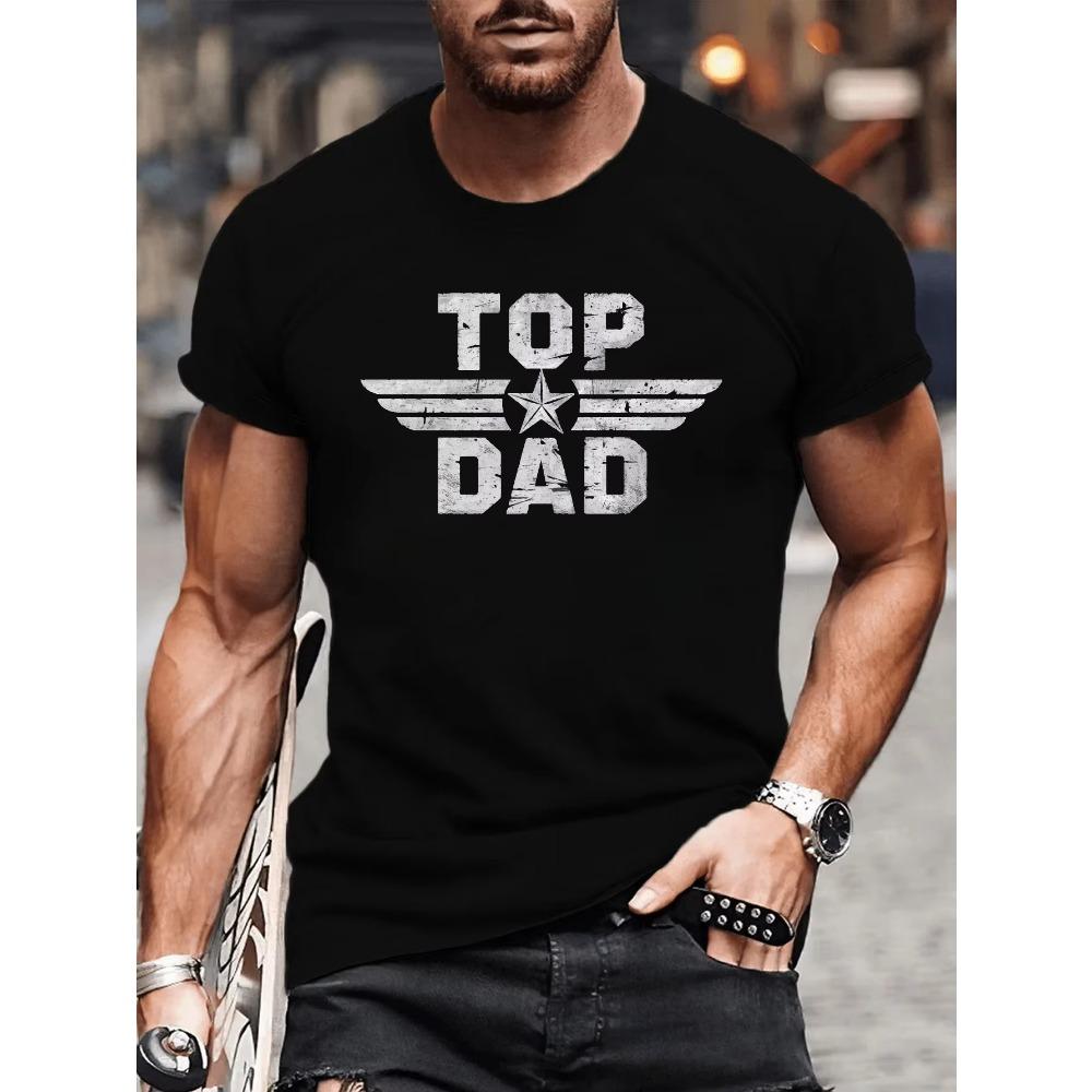 Men's summer 100% pure cotton fashionable casual loose TOP DAD imitation old pattern printed round neck short sleeved T-shirt