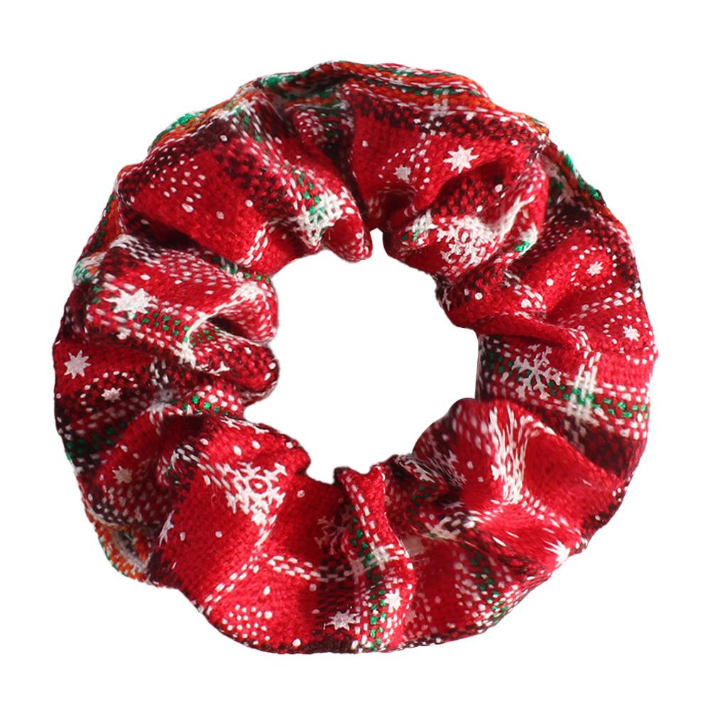 New Christmas Atmosphere Large Intestine Hair Tie Christmas Performance Props Snowflake Christmas Reindeer Antler Hair Tie Hair Accessory