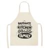 Cake Letters Women's  Kitchen Cotton Linen Apron Black Bib Household CleaningCooking