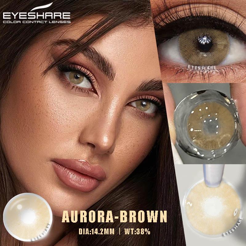 2Pcs Colored Pupils for Eyes Green Natural Look Eye Contacts Gray Fashion Lenses Beauty Color Eye Lens Brown Lenses