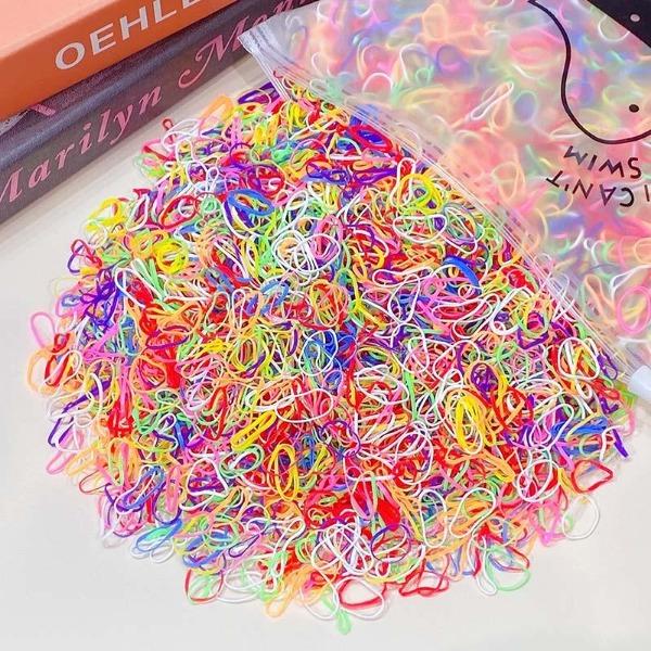 1000 teile/paket Mädchen Bunte Kleine Einweg Gummibänder Gummi Für Pferdeschwanz Halten Scrunchie Haarbänder Mode Haar Zubehör