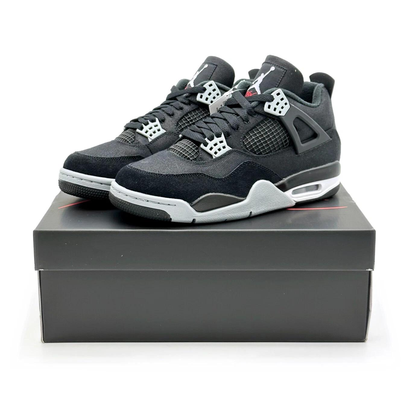 

DH7138-006 Nike Air Jordan 4 SE Чорний та Світло-Сталево-Сірий Полотно Вогняно-Червоний Білий US 9.5