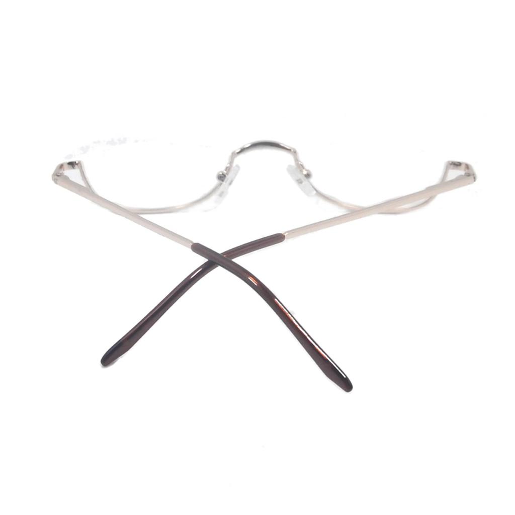 Reading 10 Power Metal Stylish Reading Senior Glasses H6020 [Henghao] Glasses, Options, Half-Moon Frame, Portable, Glasses, (Gold, +3.00)