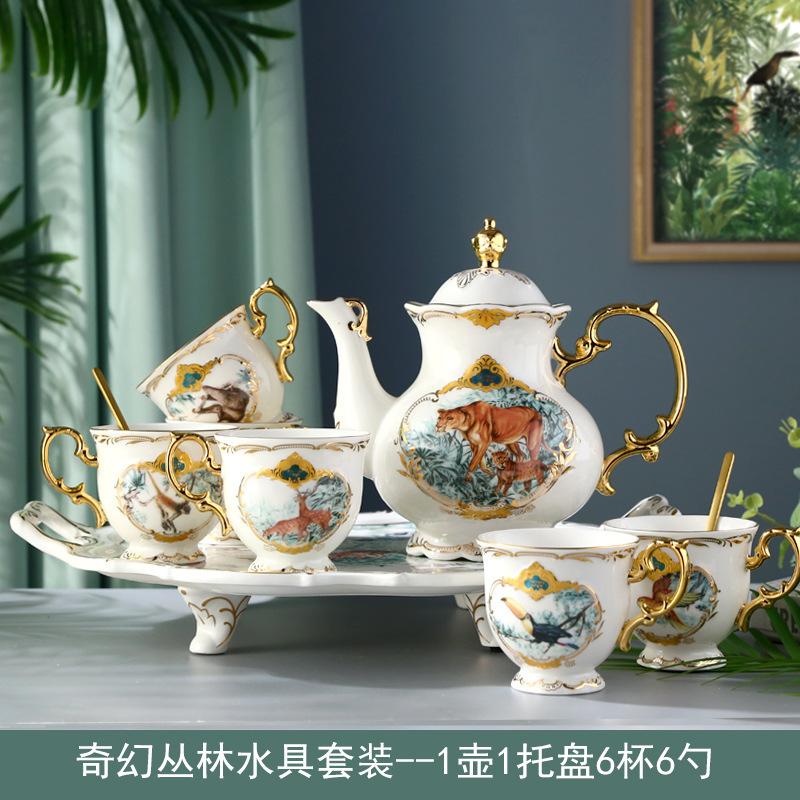 English Complete Set Of Coffee Set Creative Household Flower Tea Afternoon Tea Ceramic Tea Set Coffee Cup Saucer