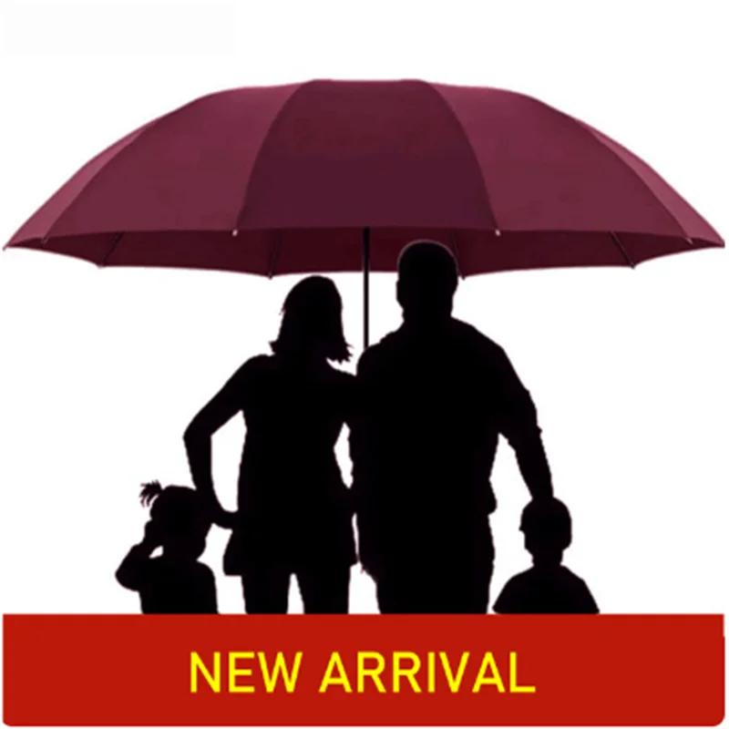 Super stor sammenleggbar paraply Regn Dame Vindtett Sol og Regn Paraguas Mann Doble Hele Familieparaplyer UBY28