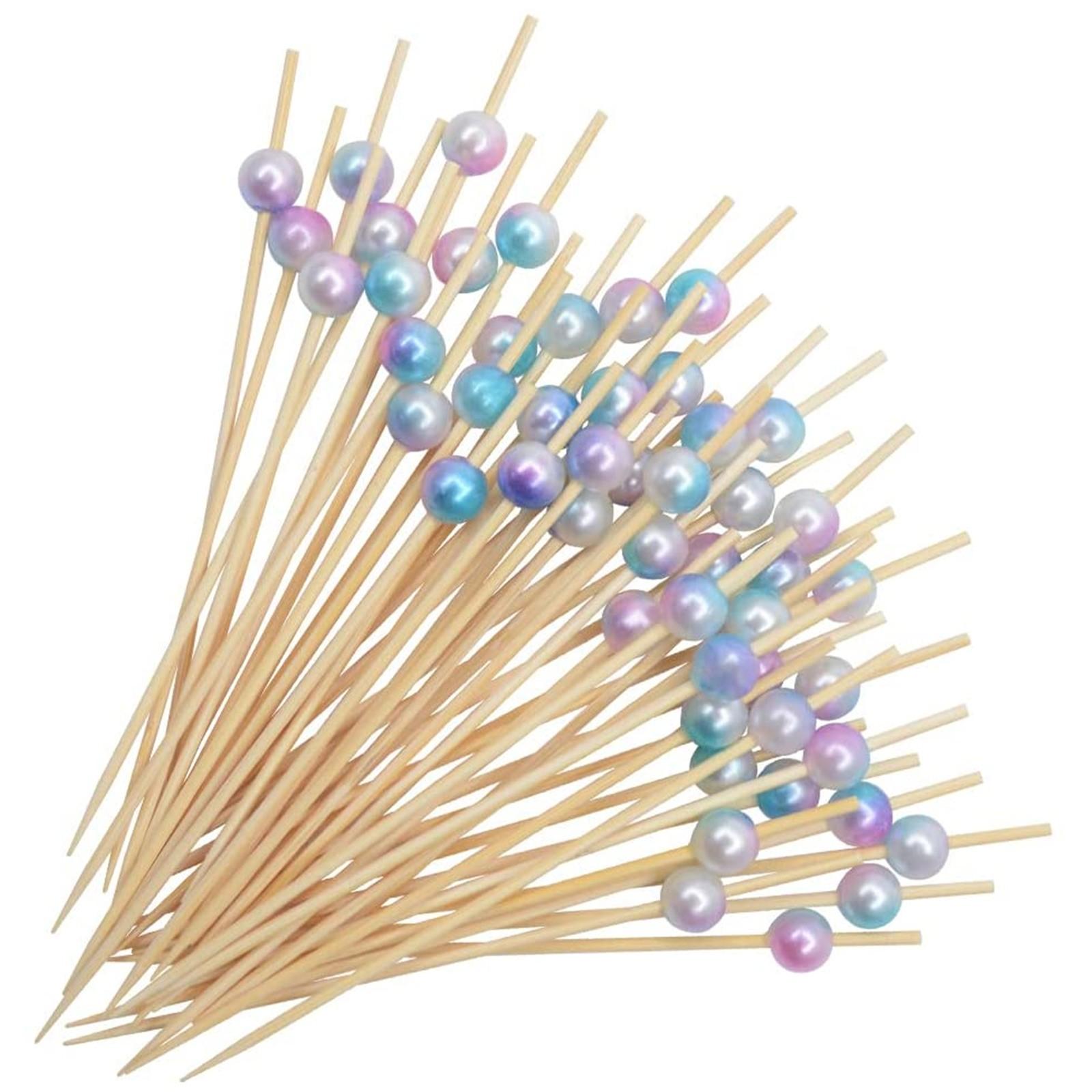 

100 pcs Cocktail Picks Party Picks Appetizer Picks Rainbow For PEARL Toothpicks