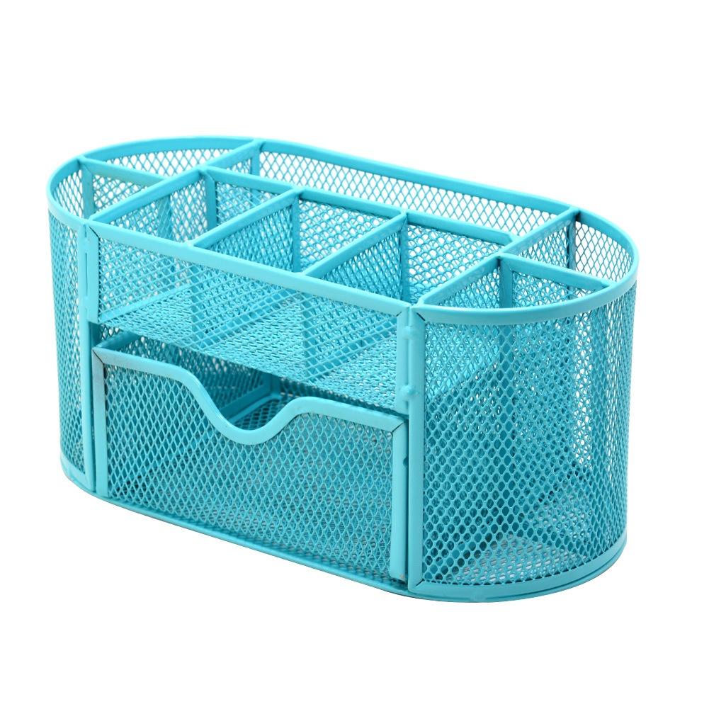 1 Stück Aufbewahrung Multifunktionaler Schreibtischorganizer Netzmetall Stifthalter Schreibwarenbehälter Box Büro S