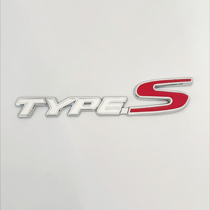 3D Metal Types Type S Logo Letters Car Trunk Badge Decal For Honda Fit City Civic Accord Type S Emblem Sticker Accessories