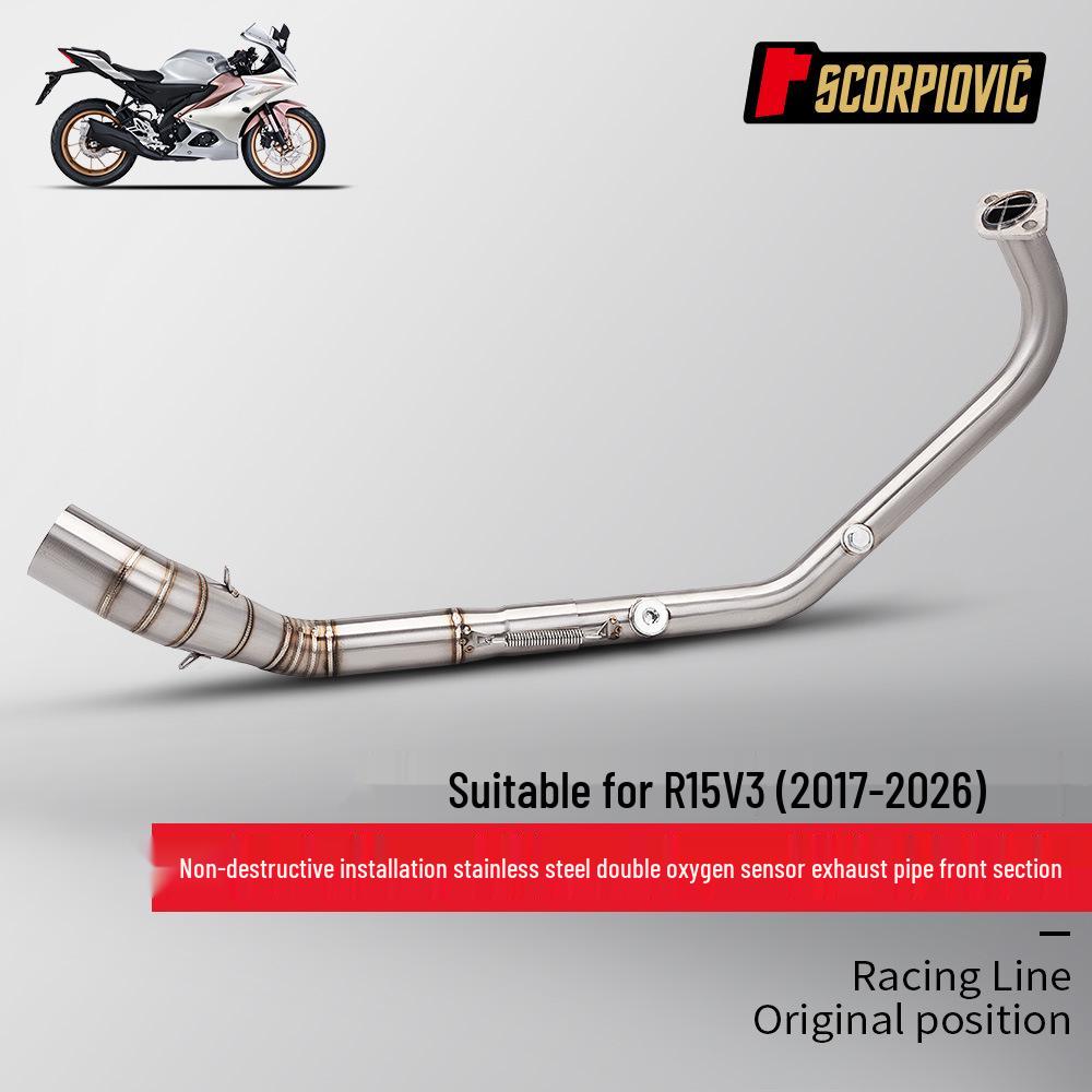 Motorcycle R15 V3 Full System Exhaust with Dual Oxygen Sensors and Muffler