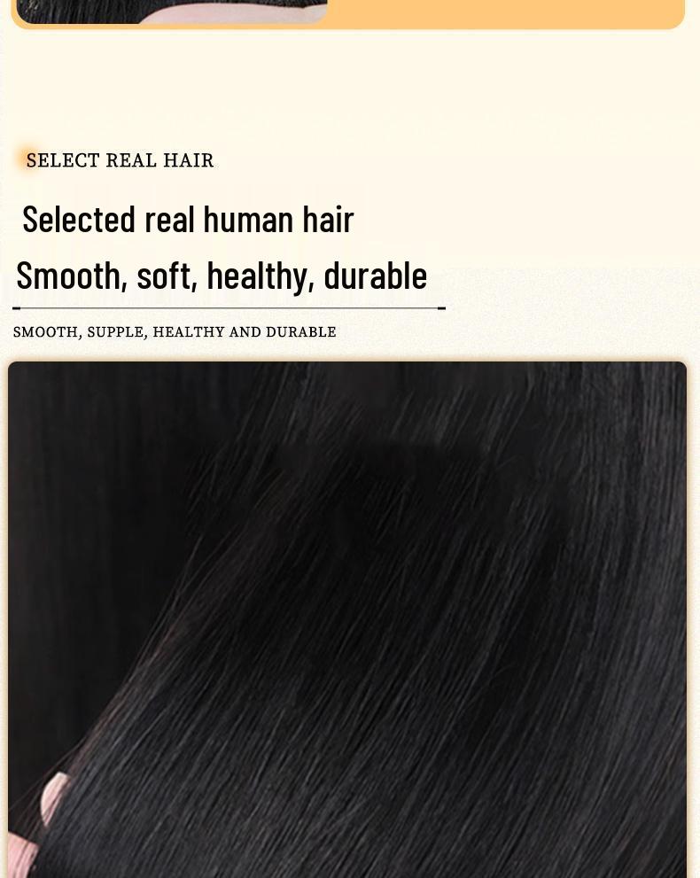 Curly Wig Cap for Middle-Aged & Elderly Women - Real & Synthetic Hair Blend
