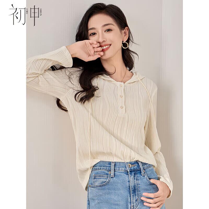 Chushen Women s Versatile Textured T-Shirt S