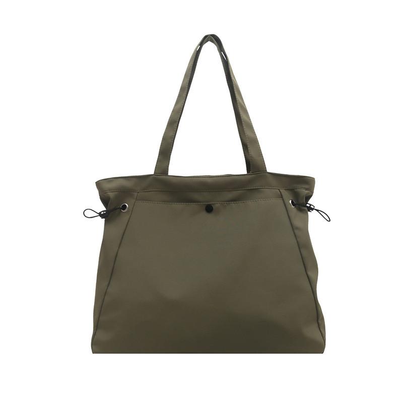 Nylon Large Tote Bag For Women Casual Street Style With Zipper Closure And Inner Phone Pocket