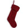 Festive Plaid Wool Knitting Christmas Stocking - Large Gift Bag Ornament