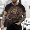 Vintage Motorcycle Summer Men's T-shirt 3D Printed Heavy Metal Punk Short Sleeve Classic Street Fashion Large Size Loose Top