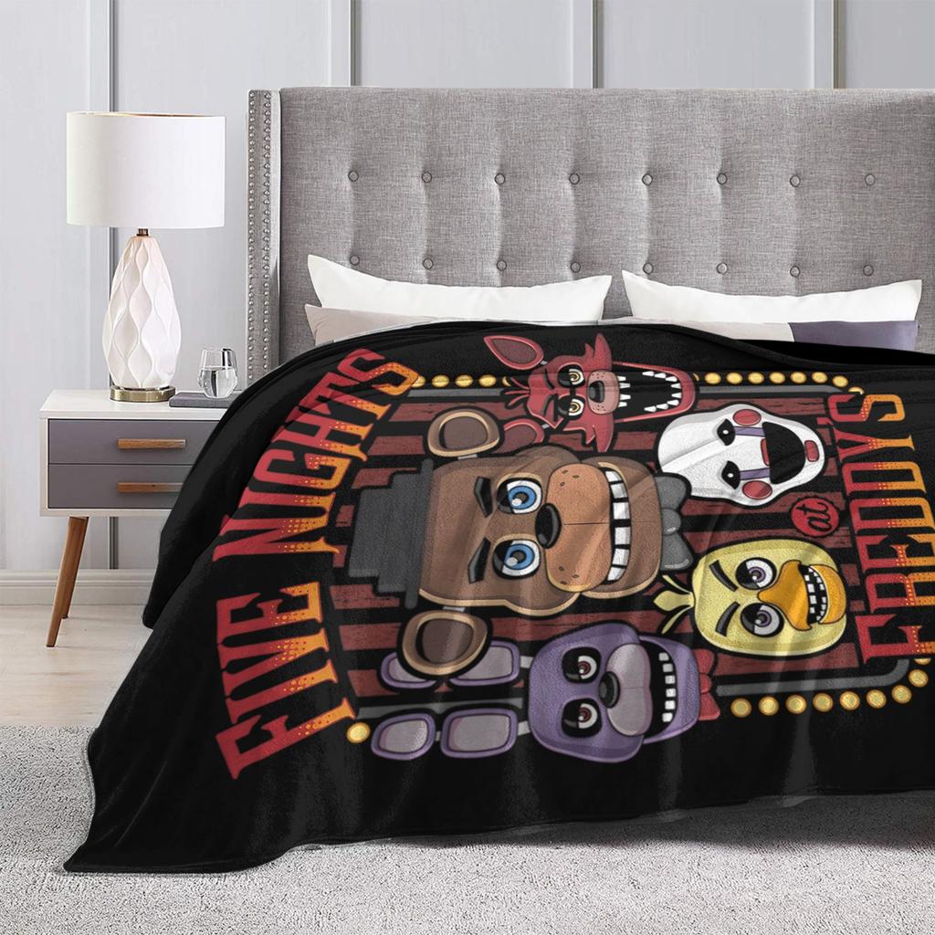 FNAF At Freddys Blanket Fleece Spring Autumn Multi-function Ultra-Soft Throw Blanket for Sofa Travel Bedding Throws