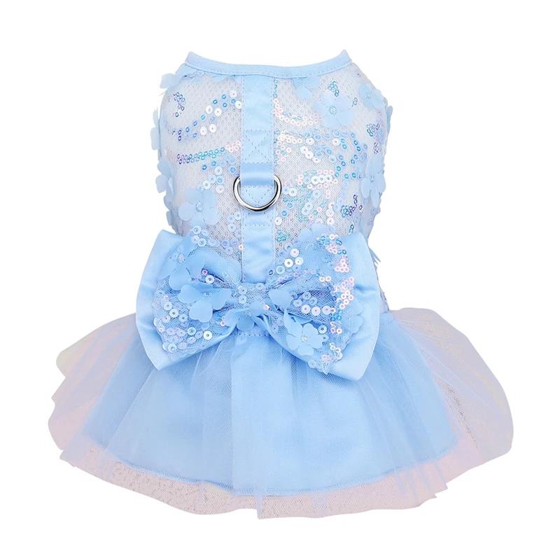 Dog Dress Cat Lace Tulle Skirt Pet Clothes Poodle Chihuahua Princess Bow Dresses Pet Party Wedding Dress For Small Dogs