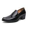 Men's Platform High Heels Brand Loafers High-quality Brown Simple Gentleman Business Leather Shoes Classic Wedding Casual Shoes