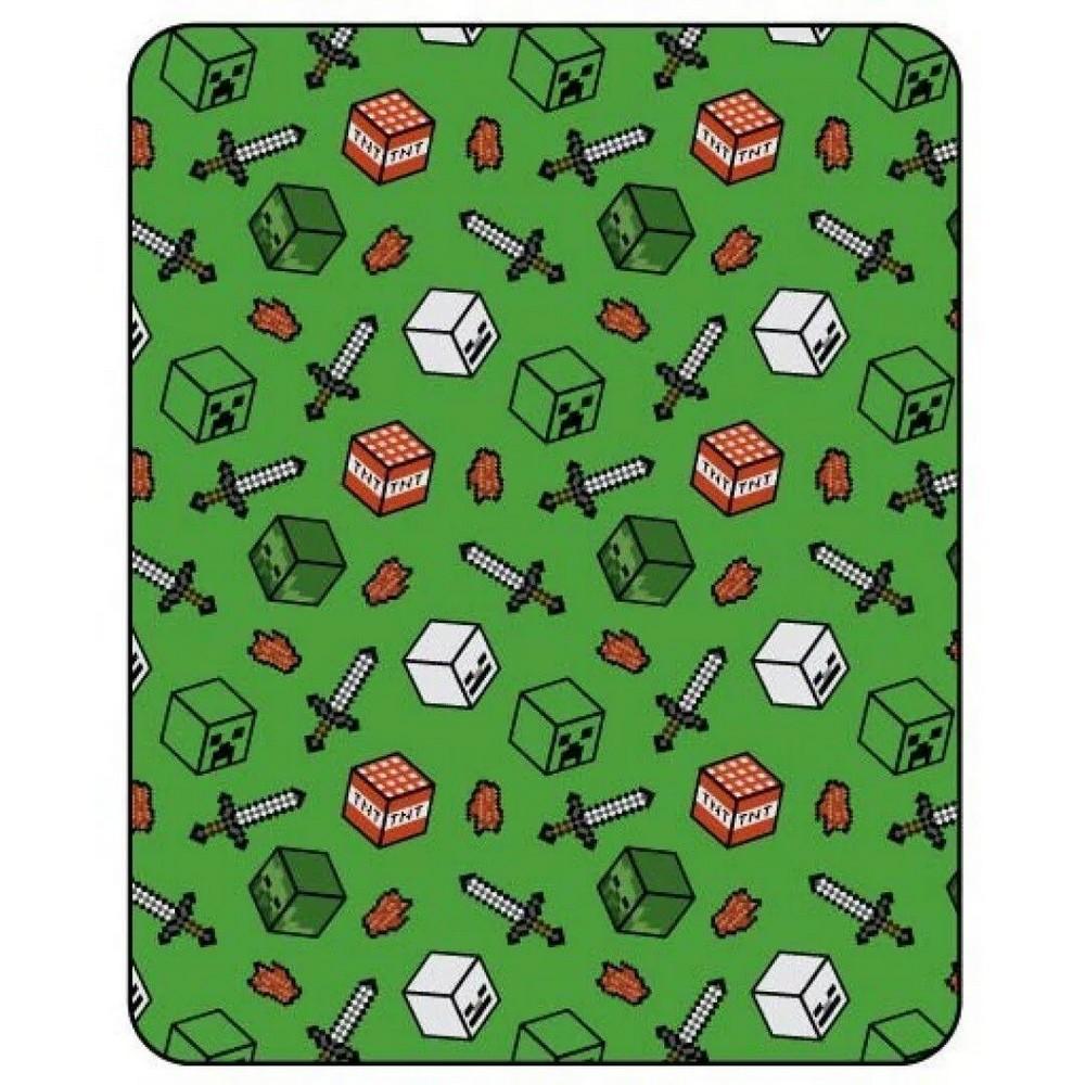 Minecraft Flannel Symbols Blanket