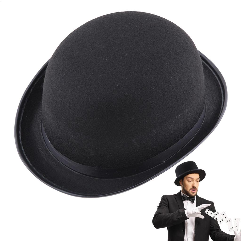 1pcs Bowler Hat Black Hat Bowler Top Hat Stage Carnival Costume Theater Costume Hat Magician Top Hat