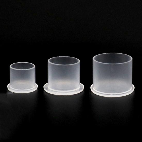 500 stk Engangs tatoveringsblekkkopper Plast Tatoveringsblekkholder Liten Tatoveringsblekkkopp med Ringbase for Tatoveringsartister Studioer