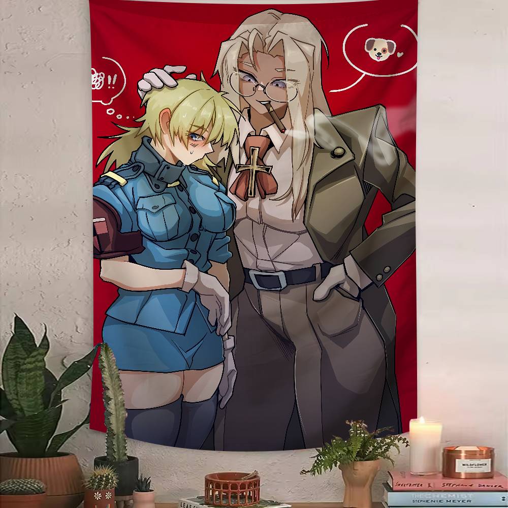 Cool Alucard Anime HHellsing Tapestry Art Printing Japanese Anime Wall Tapestry Anime Wall Hanging Home Decoration