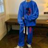 Harajuku Sporty Casual Men's Set: Creative Design Loose Hoodie & Pants Two-Piece