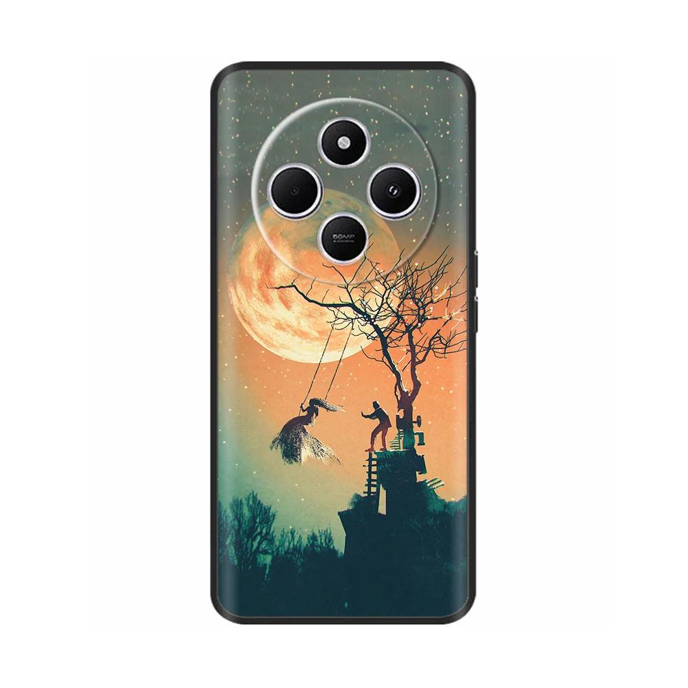 Shockproof Funda For Xiaomi Redmi A4 5G Case 6.88" Soft TPU Silicone Phone Cover For RedmiA4 2024 A 4 Capas Printed Heart Flower